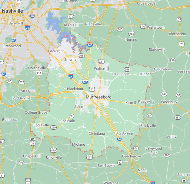 Murfreesboro, TN map